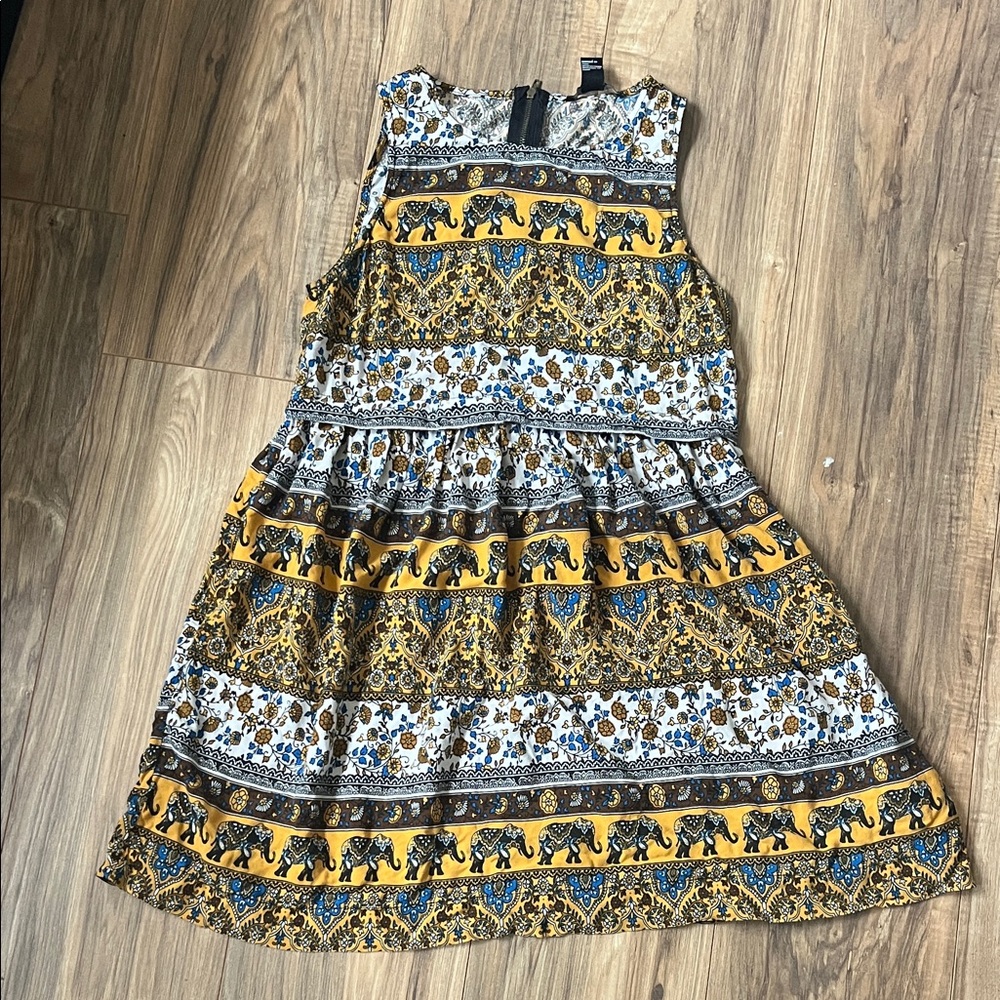 Sleeveless Elephant Print Dress Forver 21 S